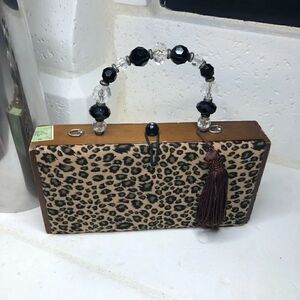 La Montana Cuban cheetah print cigar Box Purse